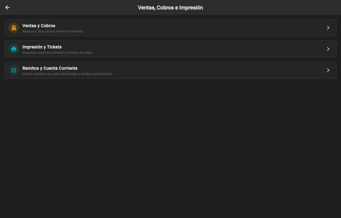 Ventas, Cobros e Impresión: ventas y cobros, impresión, remitos